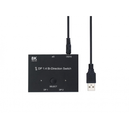 Wriarich Displayport 1.4 KVM Switch Splitter 8K@30Hz 4K@120Hz 1x2 or 2x1 Bi-direction Switch Splitter DP Converter for Source and Display