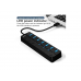 Wriarich USB 3.0 Hub, DEFEILIN 7 Port Powered USB Hub Expander Aluminum USB 3.0 Data Port hub with Universal 5V AC Adapter and Individual On/Off Switches USB Splitter for Laptop and PC(Black)