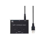 Wriarich Displayport 1.4 KVM Switch Splitter 8K@30Hz 4K@120Hz 1x2 or 2x1 Bi-direction Switch Splitter DP Converter for Source and Display